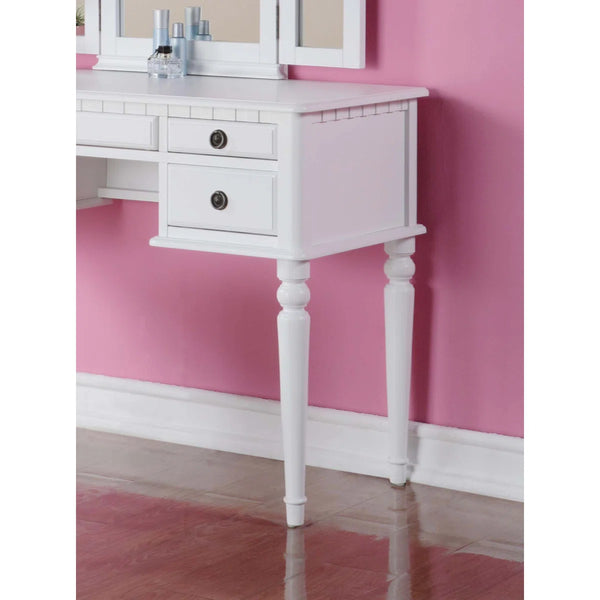 Torrance Modern Vanity Table with Mirror & Storage.  Wooden Bazar