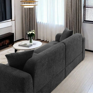 Bouclé Upholstered Sofa with Deep Seating, Stain-Resistant Modern Cloud Style Couch