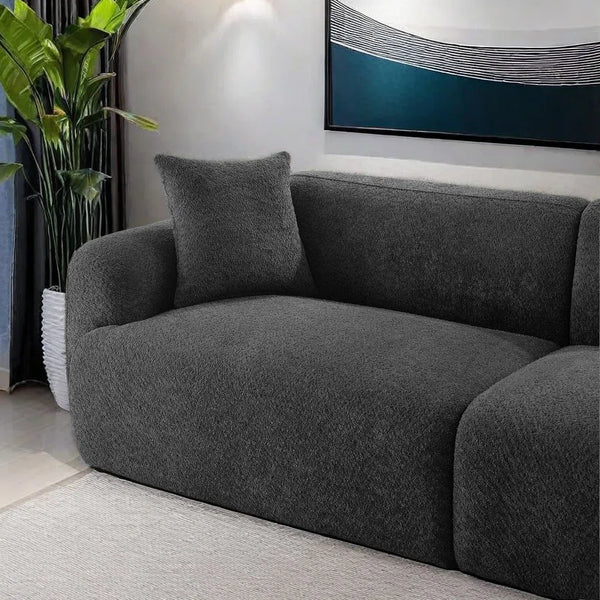 Bouclé Upholstered Sofa with Deep Seating, Stain-Resistant Modern Cloud Style Couch