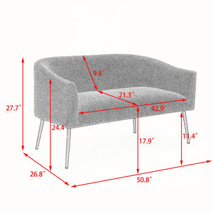 Upholstered Faux Fur Loveseat  Wooden Bazar