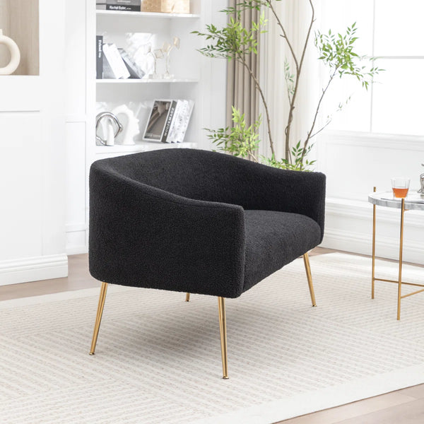 Upholstered Faux Fur Loveseat  Wooden Bazar