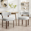 Upholstered Solid Wood Dining Chair Side Chair (Set of 2)  Wooden Bazar