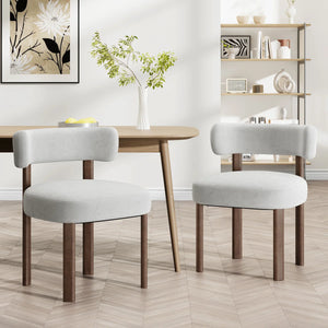 Upholstered Solid Wood Dining Chair Side Chair (Set of 2)  Wooden Bazar