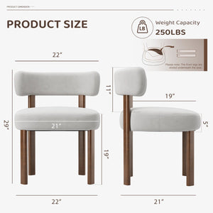 Upholstered Solid Wood Dining Chair Side Chair (Set of 2)  Wooden Bazar