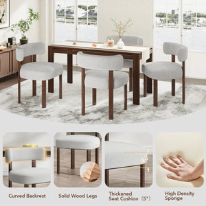 Upholstered Solid Wood Dining Chair Side Chair (Set of 2)  Wooden Bazar