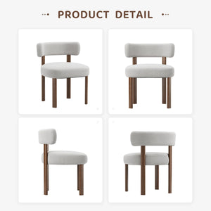 Upholstered Solid Wood Dining Chair Side Chair (Set of 2)  Wooden Bazar