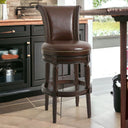 Upholstered Swivel Counter and Bar Stool  Wooden Bazar