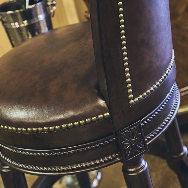 Upholstered Swivel Counter and Bar Stool  Wooden Bazar