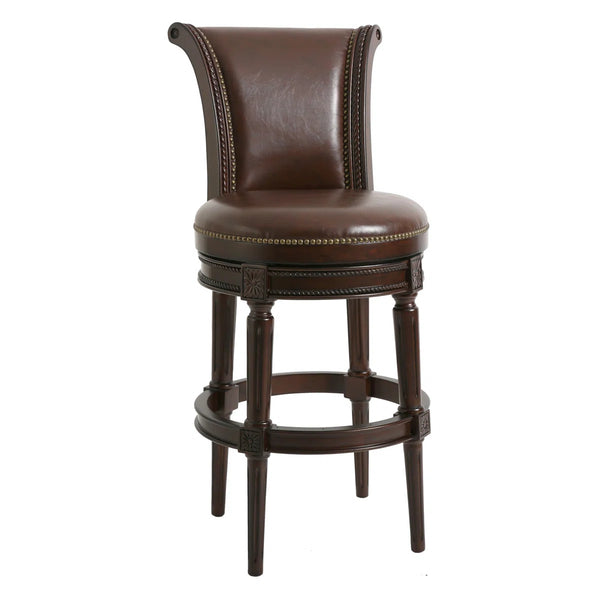 Upholstered Swivel Counter and Bar Stool  Wooden Bazar