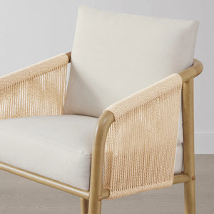Set of 2 Upholstered Wood and Rope Counter Stools  Wooden Bazar