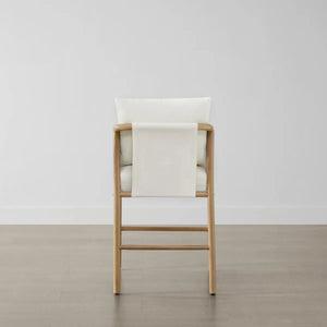 Set of 2 Upholstered Wood and Rope Counter Stools  Wooden Bazar