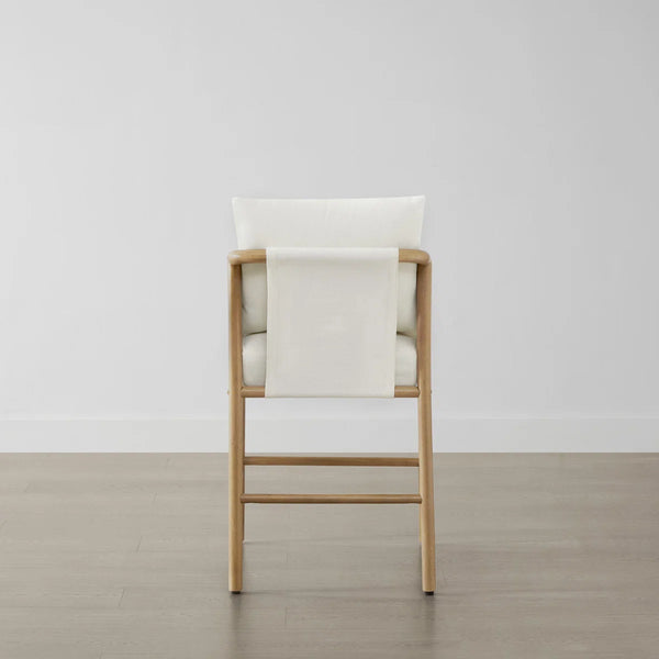 Set of 2 Upholstered Wood and Rope Counter Stools  Wooden Bazar