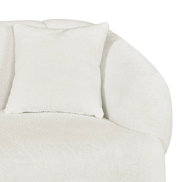 Valette Contemporary Curved Bouclé Upholstered Sectional Sofa With Plush Seating And Sculptural Silhouette  Wooden Bazar