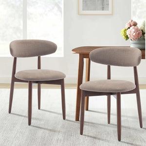 Vannie Upholstered Solid Wood Side Dining Chair (Set of 2)  Wooden Bazar
