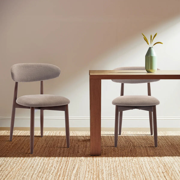 Vannie Upholstered Solid Wood Side Dining Chair (Set of 2)  Wooden Bazar