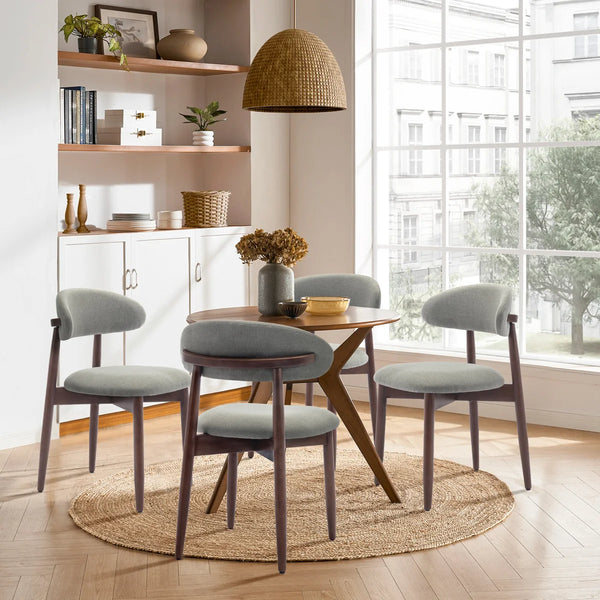 Vannie Upholstered Solid Wood Side Dining Chair (Set of 2)  Wooden Bazar