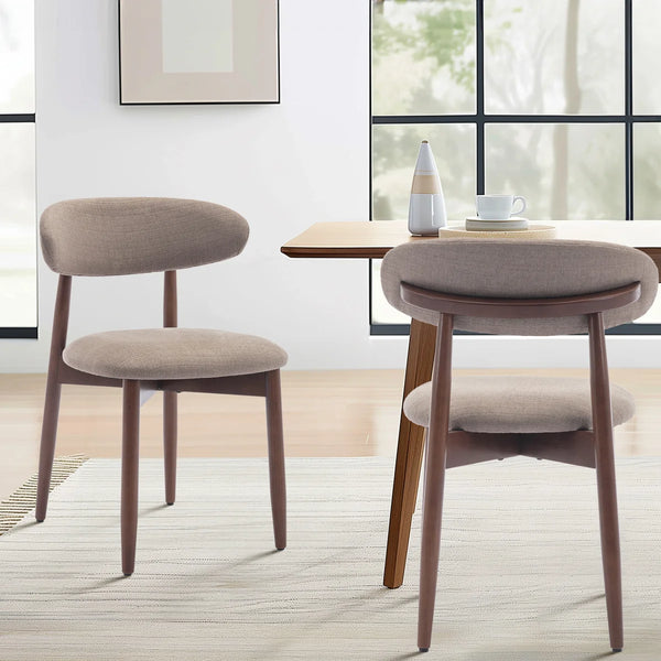 Vannie Upholstered Solid Wood Side Dining Chair (Set of 2)  Wooden Bazar