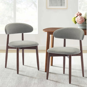 Vannie Upholstered Solid Wood Side Dining Chair (Set of 2)  Wooden Bazar