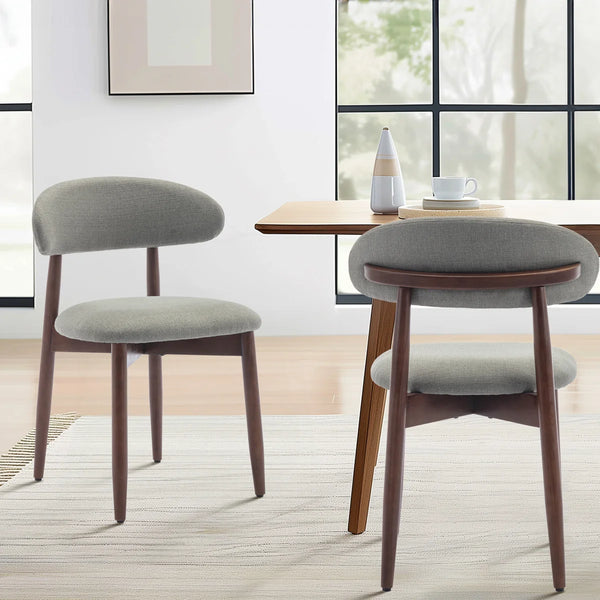 Vannie Upholstered Solid Wood Side Dining Chair (Set of 2)  Wooden Bazar