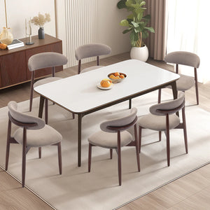 Vannie Upholstered Solid Wood Side Dining Chair (Set of 2)  Wooden Bazar