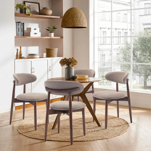 Vannie Upholstered Solid Wood Side Dining Chair (Set of 2)  Wooden Bazar