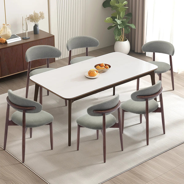 Vannie Upholstered Solid Wood Side Dining Chair (Set of 2)  Wooden Bazar