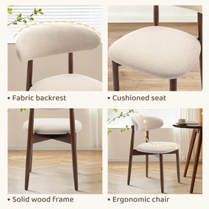 Vannie Upholstered Solid Wood Side Dining Chair (Set of 2)  Wooden Bazar