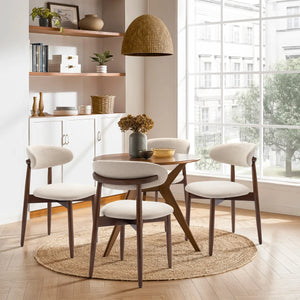 Vannie Upholstered Solid Wood Side Dining Chair (Set of 2)  Wooden Bazar