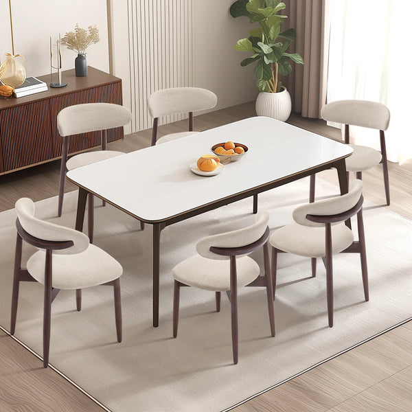 Vannie Upholstered Solid Wood Side Dining Chair (Set of 2)  Wooden Bazar