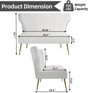 Reception Loveseat Wooden Bazar
