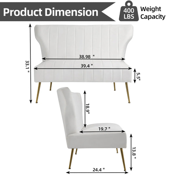 Reception Loveseat Wooden Bazar