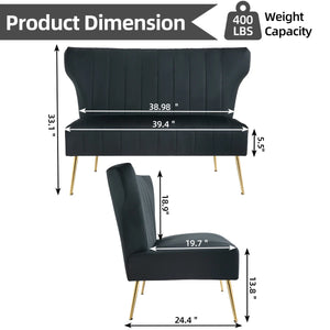 Reception Loveseat Wooden Bazar
