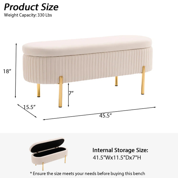 Lavaska Storage Bench for Bedroom End of Bed Window Living room
