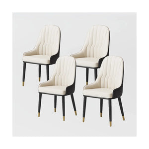 Modern Round Dining Set with Sintered Stone Table & PU Chairs - Wooden Bazar