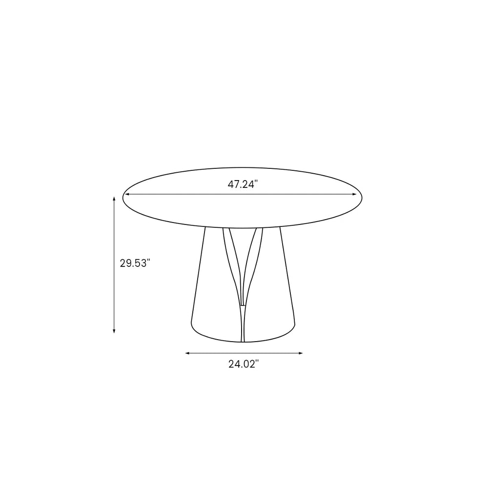 Modern Round Dining Set with Sintered Stone Table & PU Chairs - Wooden Bazar