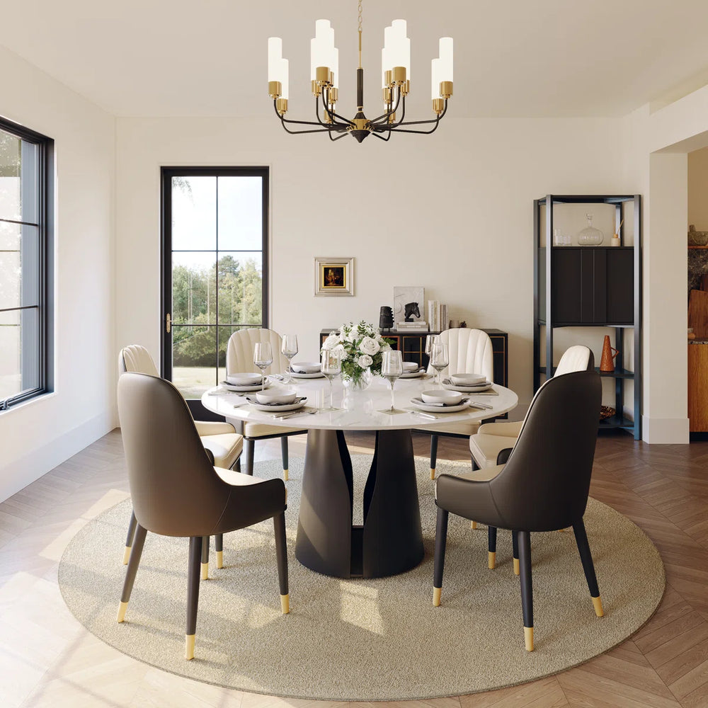 Lovikon Modern 6 Seater Dining Room Set - Wooden Bazar