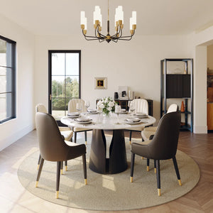 Lovikon Modern 6 Seater Dining Room Set - Wooden Bazar