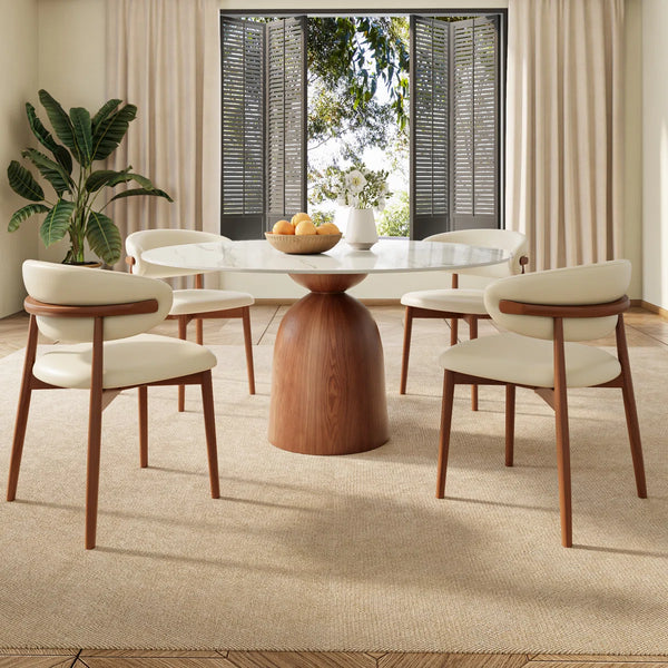 Kitchen Dining Table Set Farmhouse Round Pedestal (1 Table 8 Chairs)