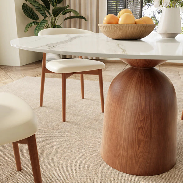 Kitchen Dining Table Set Farmhouse Round Pedestal (1 Table 8 Chairs)
