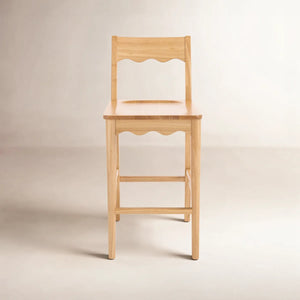 Vicki Rosetty Scallop-Back Counter Stool  Wooden Bazar