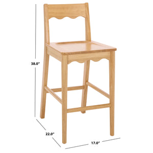 Vicki Rosetty Scallop-Back Counter Stool  Wooden Bazar