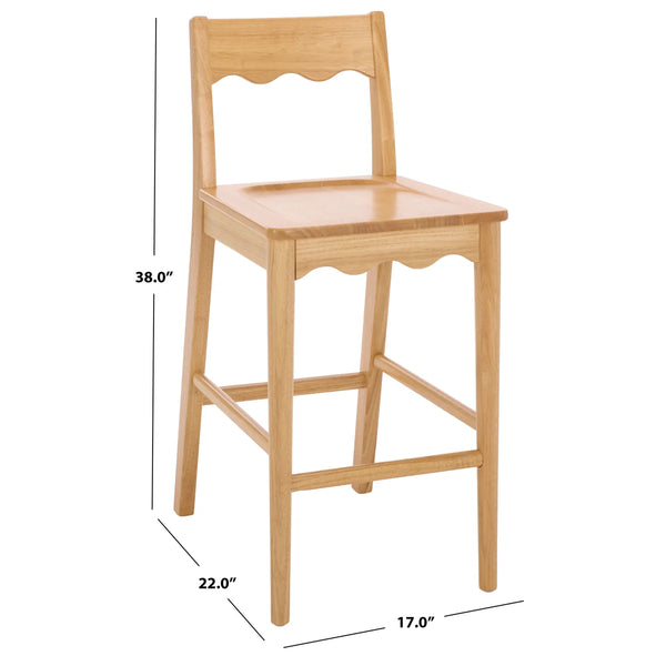 Vicki Rosetty Scallop-Back Counter Stool  Wooden Bazar