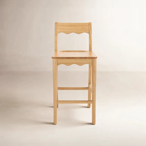 Vicki Rosetty Scallop-Back Counter Stool  Wooden Bazar