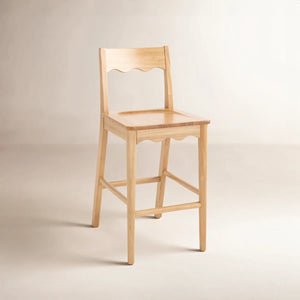 Vicki Rosetty Scallop-Back Counter Stool  Wooden Bazar
