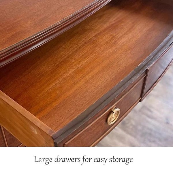 Vintage Multi-Drawer Console Cabinet with Fluted Legs for Entryway & Hallway  Wooden Bazar