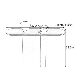 Wabi-Sabi Natural Stone Console Table with Sculptural Cave-Inspired Design for Entryway & Living Room  Wooden Bazar
