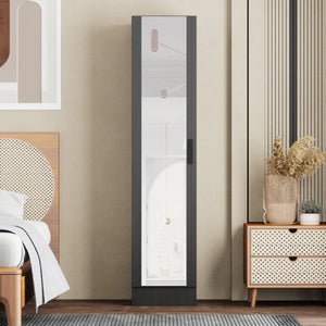 Wardrobe Armoire with Mirror Door & Reversible Left- or Right-Hand Opening  Wooden Bazar