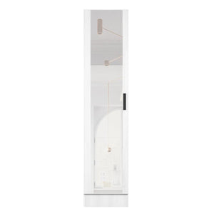 Wardrobe Armoire with Mirror Door & Reversible Left- or Right-Hand Opening  Wooden Bazar