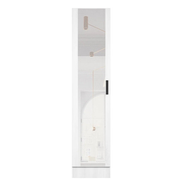 Wardrobe Armoire with Mirror Door & Reversible Left- or Right-Hand Opening  Wooden Bazar