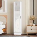 Wardrobe Armoire with Mirror Door & Reversible Left- or Right-Hand Opening  Wooden Bazar